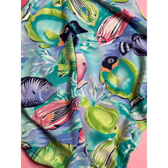 1980s-1990s DVF for The Color Authority. FISH Print Swimsuit W/Scoop Back. Small - Picture 9 of 10